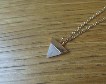 Labradorite and gold triangle necklace