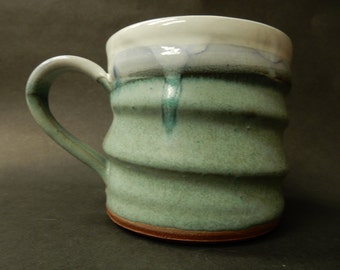 Stoneware pottery turquoise mug….#1535*.