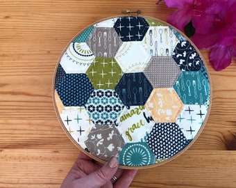 Sunday Supper Quilted Hoop Art