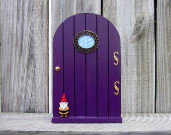 Fairy Door, Wooden Door, Purple, Indoor Fairy Door, Childs Gift, Girl Gift, Fairy, Pretend Play, Magical Portal, Miniature Door, Fairy Play