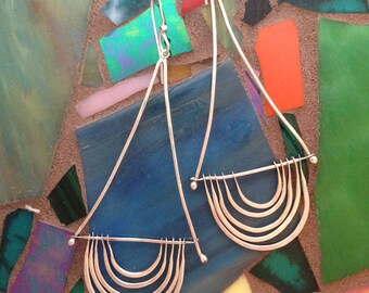 Sterling Silver Kinetic Long Earrings