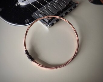 Rose Wrapped Guitar String Bangle Bracelet