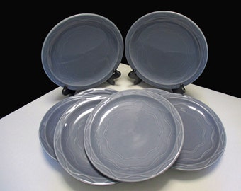 Syracuse China - Cantina Shape Blueberry Glaze Color - Luncheon Plates Restaurant Ware - Set of 4