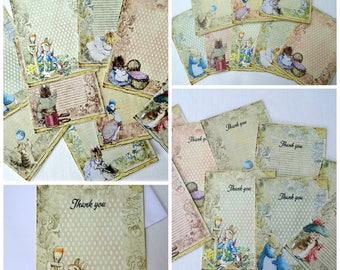 9 Beatrix Potter Peter Rabbit Cards With or Without Envelopes