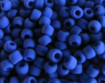 6/0 Seed Beads Matte Opaque Dark Blue 10 grams 5245 Japanese Seed Beads Item #481