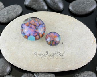 Iron Ore Duo Set - Lampwork Glass Cabochon - 16mm - Jewelry Making Supply