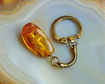 Amber keychain, amber key chain, genuine amber, baltic amber, gemstone keychain, amber, keychain, accessories, car accessories, key chain