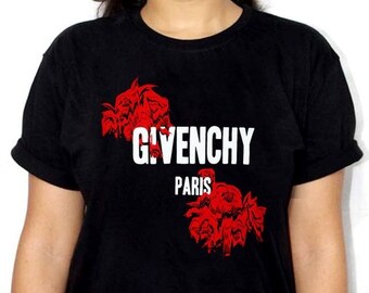 Givenchy Paris Roses T-Shirt Mens Women's White Black Exclusive Tee Quality Cotton Trend Fashion Designer Inspired Summer LV Unisex Paris