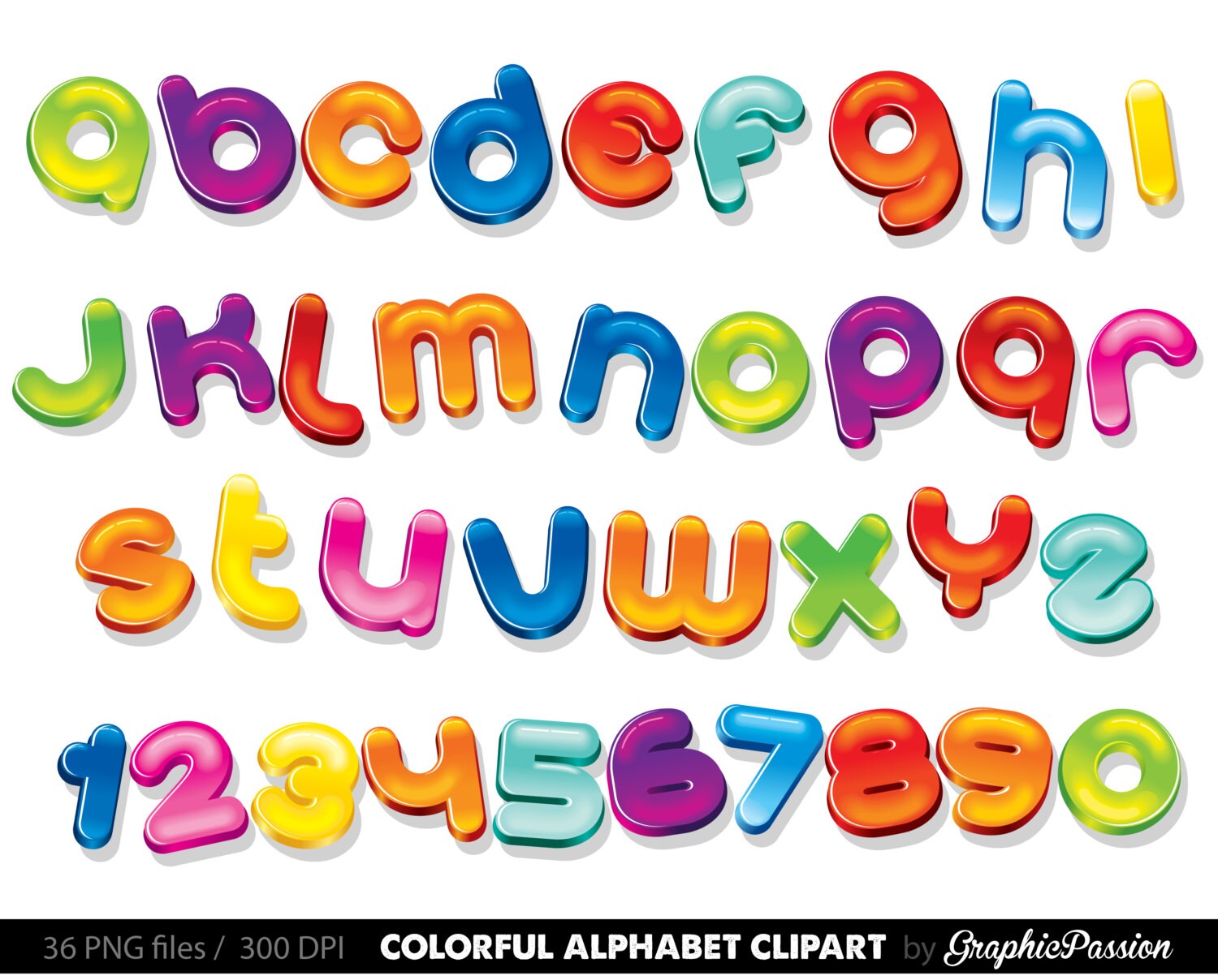 colourful alphabet clipart color alphabet digital alphabet