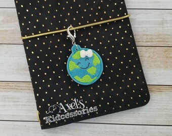Earth Traveler Notebook Charm - Traveler's Notebook Charm - TN Charm - Planner Accessory - Planner Charm