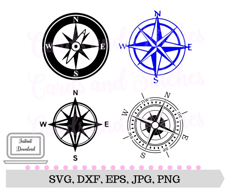 Compass SVG Compass Design Digital Cutting File