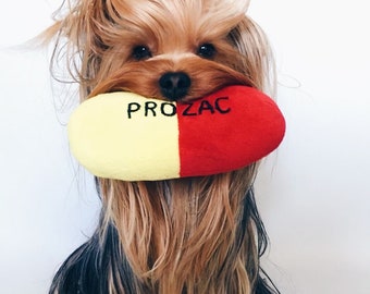 Prozac Pill Squeaky Dog Toy