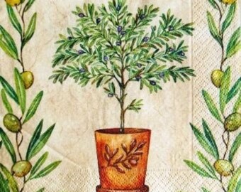 TOWEL in paper Olives and olive #AL043 jar