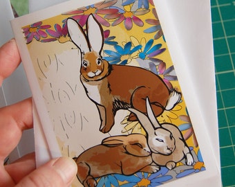 Easter Bunnies (papercut card)