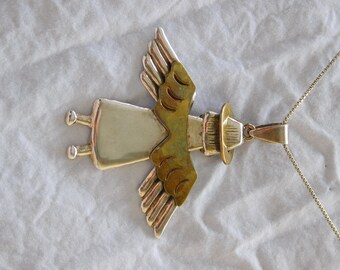 Sterling and Brass Angel Necklace