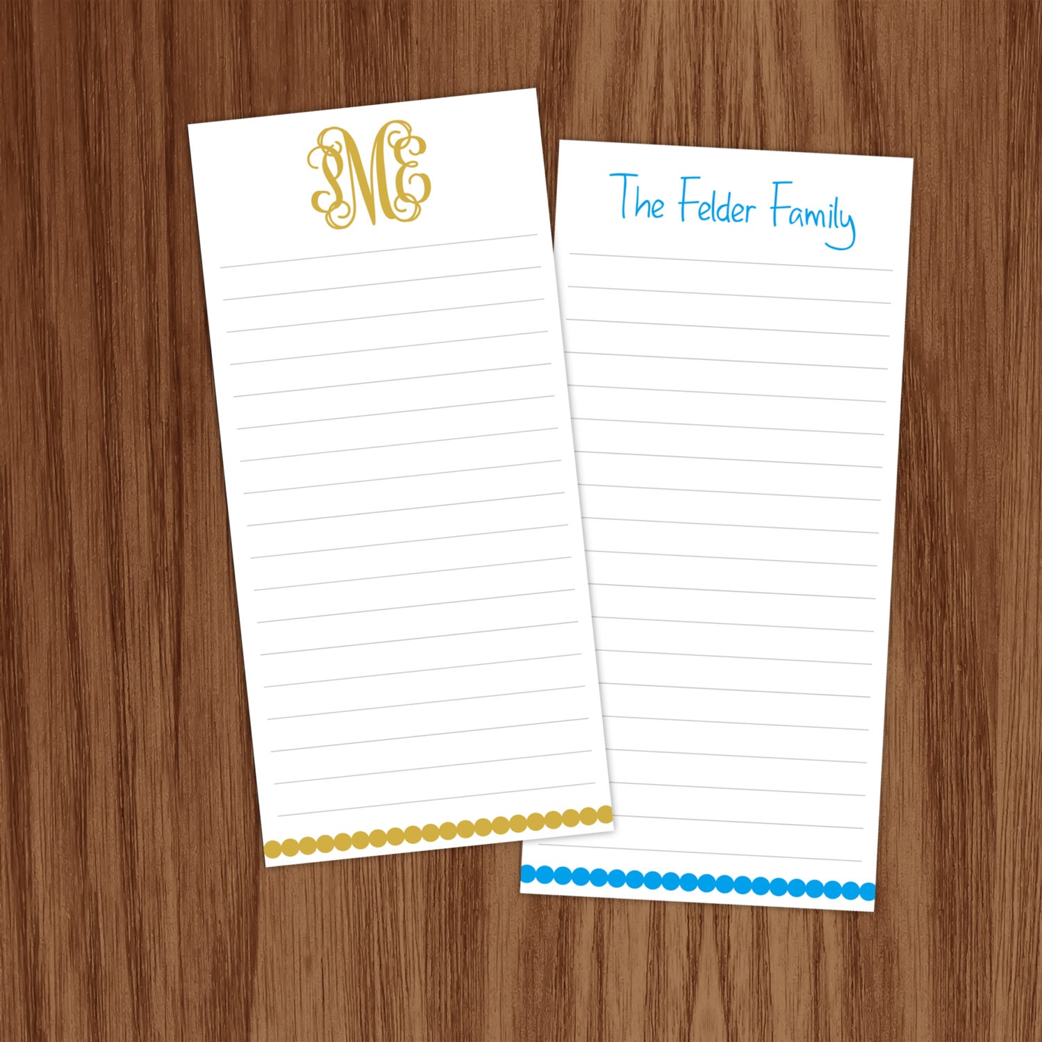 Personalized Skinny Lined Notepad Note Memo Pad Gifts for