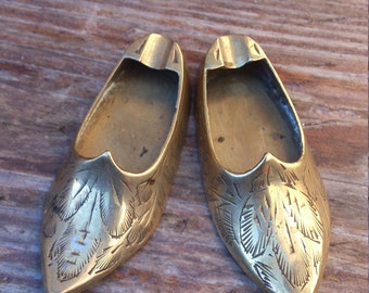 Vintage brass ashtray slippers made in India