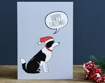 Border Collie Christmas card