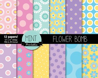 Digital Paper Scrapbooking Papers Patterned Paper Printable