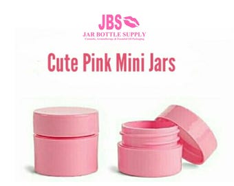 6 Cute Mini 7.5ml Empty Lip Gloss, Lipstick, Perfume Sample Jars - THICK Plastic Great Quality Ointment, Cream Party Favors, Spa Party