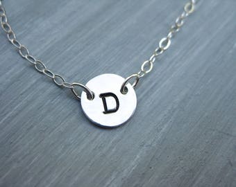 Initial Necklace Hand Stamped Sterling Silver Personalized Jewelry Monogram Necklace Teen Jewelry Mothers Necklace Bridesmaid Gift