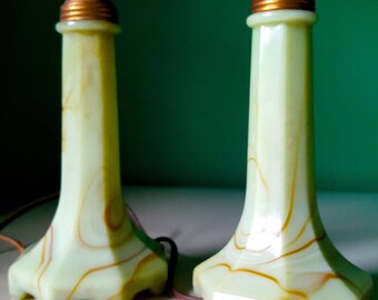 1930s Houzex Jadeite Table Lamps