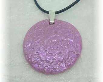 Gentle waves pink iridescent charms - set necklace and earrings