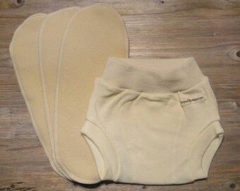 Merino wool interlock soaker / cover / with 3pc merino wool inserts