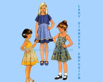 Simplicity 8596 Girls Dress Sundress Bolero Jacket Childs size 5 6 7 8 OOP Bobbies Babies Sewing Pattern Uncut FF