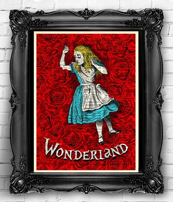 Alice in WONDERLAND Print Alice in Wonderland Wall Art Alice