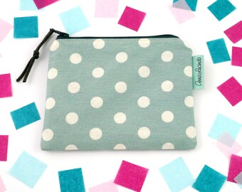 Wallet for women Small makeup zip bag Zipper pouch for tea bags Polka dot accessory pouch Teacher gift