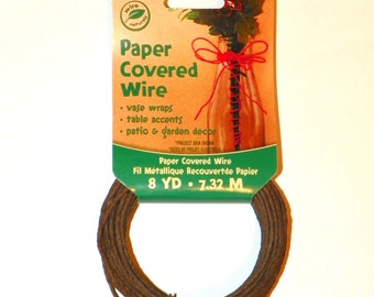 Brown Paper Covered Wire, (6 Packages) 144 Feet of Wire, Great for Hair Crowns, Headpieces, Bouquet Wraps, Hang Grapevine Garland