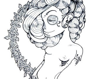 Los Muertos digital print