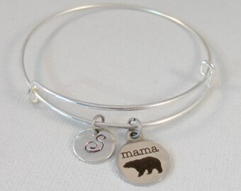 Mama Bear,Mama Bear Jewelry,mama Bear Bracelet,Bear Jewerly,Mom Jewelry,Mommy,Mother,Mom,Woodland Jewelry,Personalize valleygirldesigs