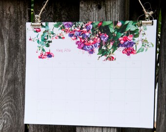 Wall Calendar 2018, 2018 Calendar with Field of Flowers, Large Calendar 2018