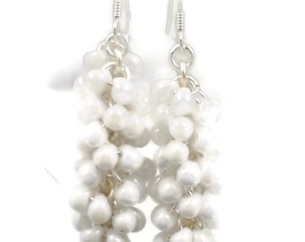 White Drop Earrings