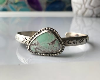 Sterling silver, variscite cuff bracelet