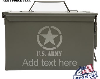 U.S. ARMY With Star Custom Engraved 30/50 Cal Ammo Can Personalized Dad Gift Cool Guy Gifts Father's Day Gift Grandpa Gift Groomsmen Hunter
