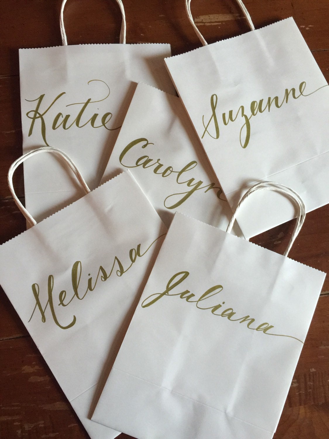 Bridesmaid Gift Bag Personalized Hand-lettered