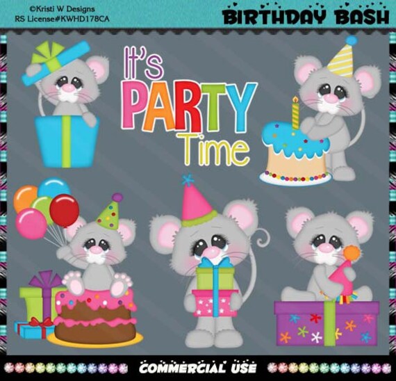 Birthday Mice Party Mouse Celebration Instant Download