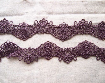 Eggplant Purple guipure lace