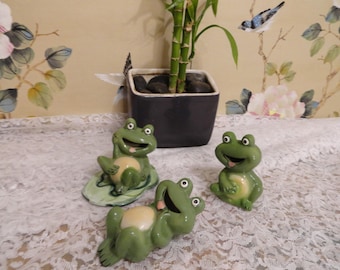 Frogs Vintage Ceramic KnickKnacks by Silvestrio Made in China