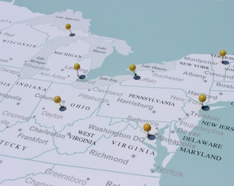 USA Push Pin Map (Print Only), Adventure Awaits Map, Travel Map, Travel Board, Map Poster, Wedding - Anniversary Gift - #USA-002