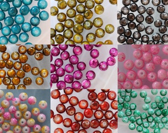 Lot 10 x round speckled glass bead