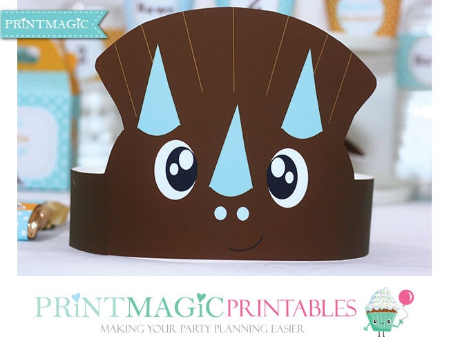 Dinosaur Party Hat Printable Party Hat Instant Download