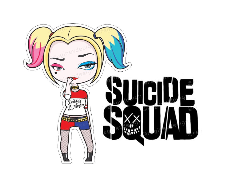 harley quinn suicide squad sticker clipart illustration