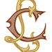 L and C #3 Two-Letter Monogram Combination Machine Embroidery Design in 5 Sizes - for 4" x 4", 5"x 7" and 6"x8" hoops
