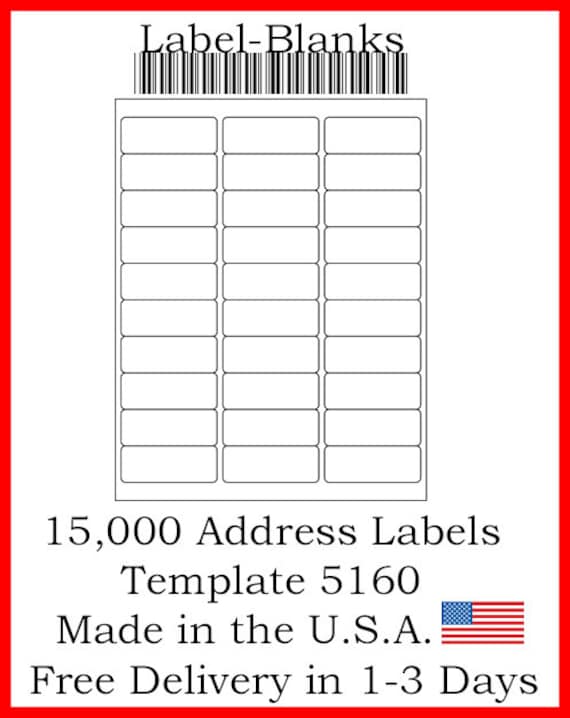 Laser / Ink Jet Labels 500 Sheets 1 x 2 5/8