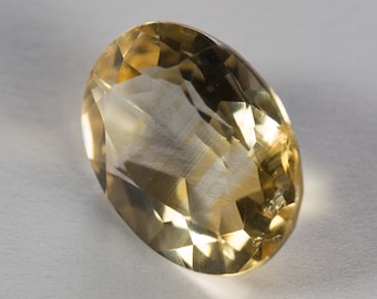 Natural Pale Yellow Citrine, Oval Mixed Cut, 8.13ct