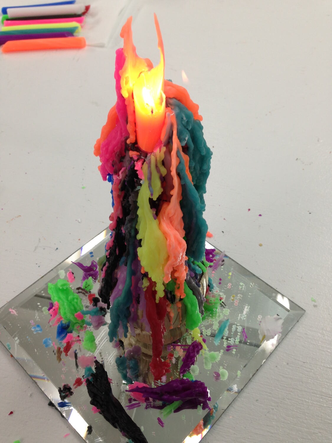 20 Bottle Drip Candles & Chianti Wine Bottle Dripper Gift